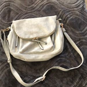 Light gray suede leather Crossbody satchel
